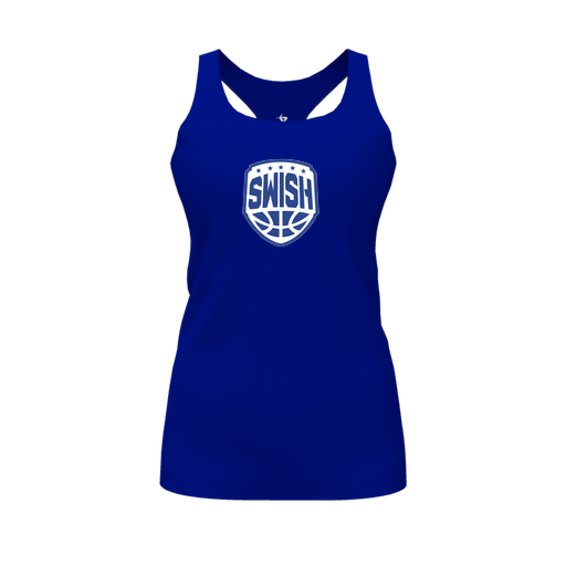 [CUS-DFW-RCBK-PER-RYL-FYS-LOGO1] Racerback Tank Top (Female Youth S, Royal, Logo 1)