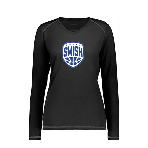 [6847.080.XS-LOGO1] Women's SoftTouch Long Sleeve (Female Adult XS, Black, Logo 1)