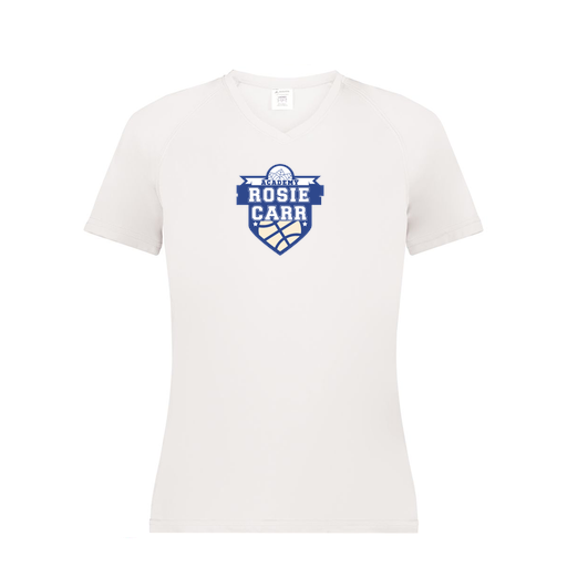 [2792.005.XS-LOGO2] Ladies Smooth Sport V-Neck T-Shirt (Female Adult XS, White, Logo 2)