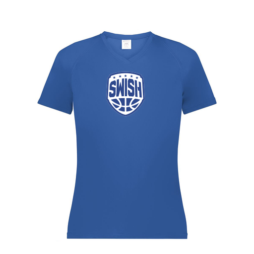 [2792.060.XS-LOGO1] Ladies Smooth Sport V-Neck T-Shirt (Female Adult XS, Royal, Logo 1)