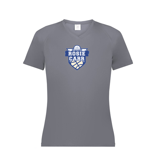 [2792.059.XS-LOGO2] Ladies Smooth Sport V-Neck T-Shirt (Female Adult XS, Gray, Logo 2)
