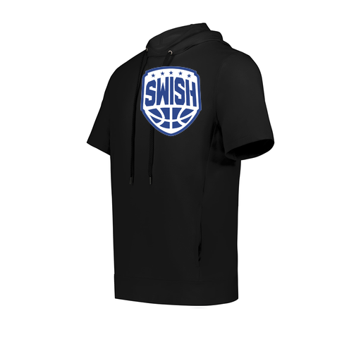 [222605.080.S-LOGO1] YOUTH VENTURA SOFT KNIT SHORT SLEEVE HOODIE (Youth S, Black, Logo 1)
